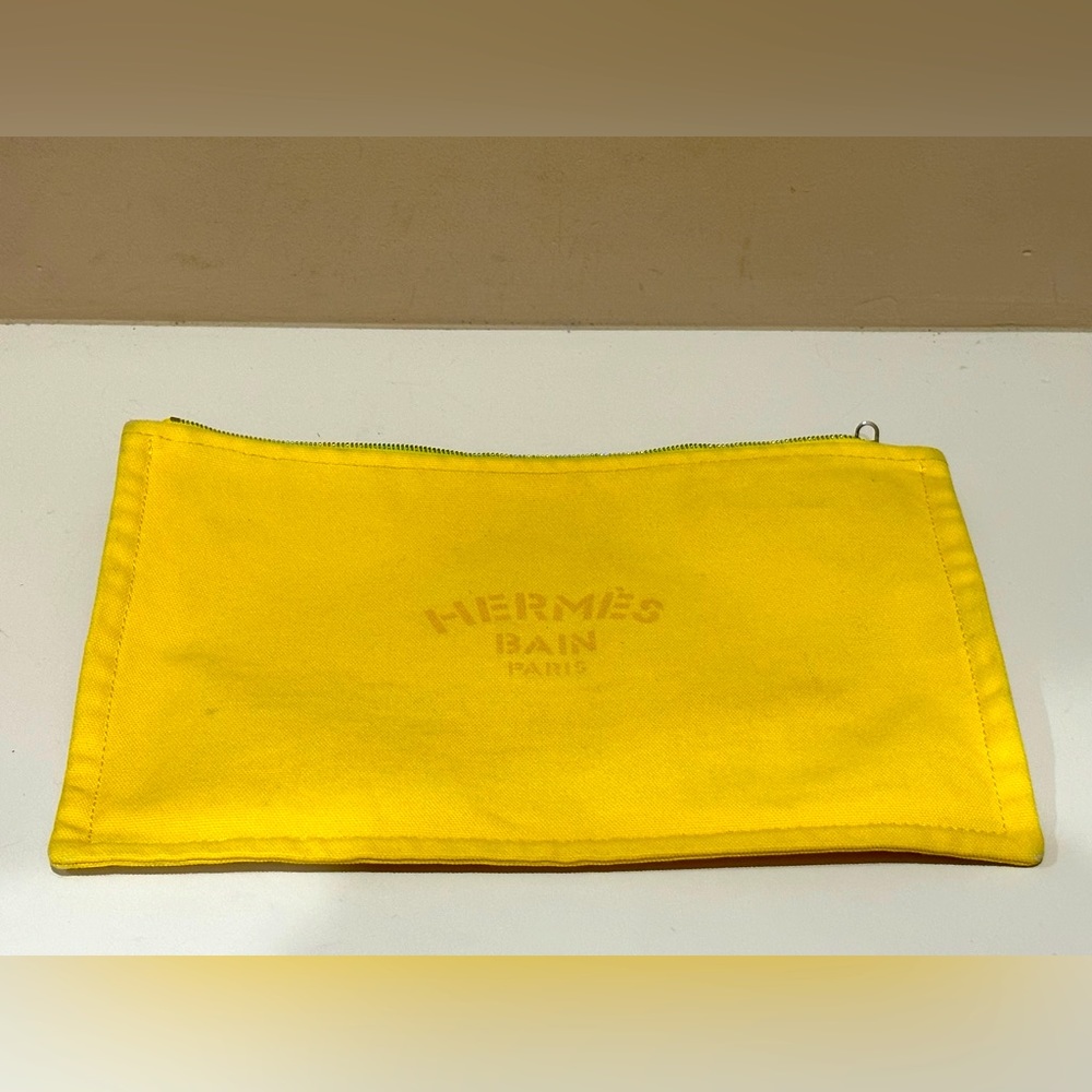 Hermes Yachting Yellow Canvas Pouch/Clutch